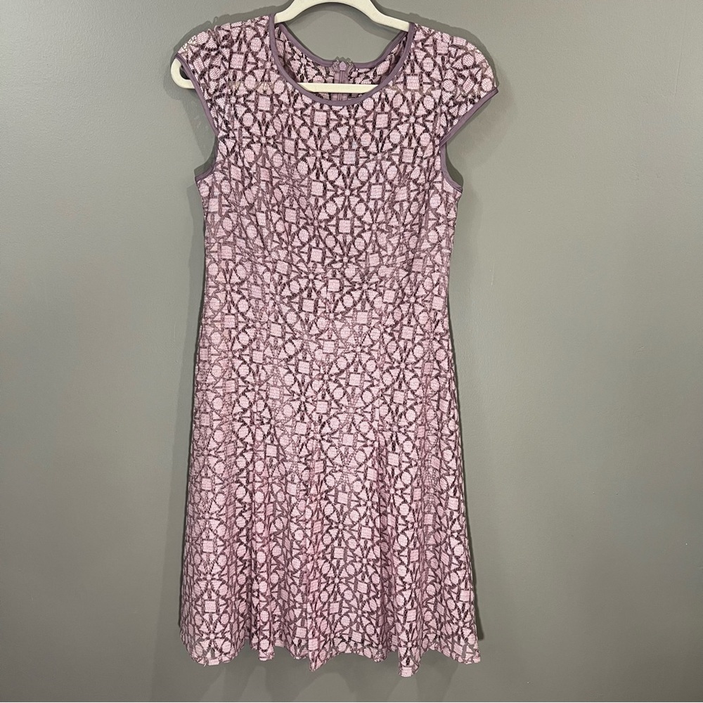 Adrianna Papell Dusty Rose Midi Fit & Flare Cap Sleeve Dress 10